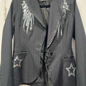 Black Embellished Women's Blazer